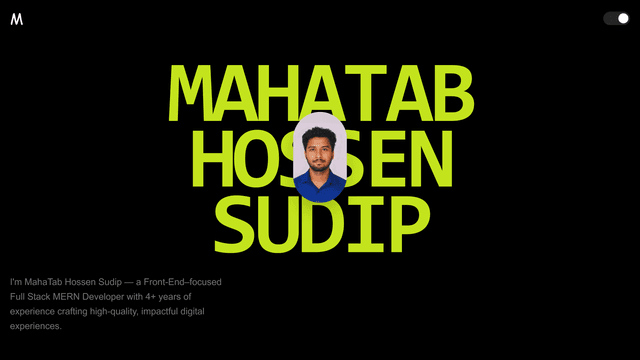 Animated hero with blur text